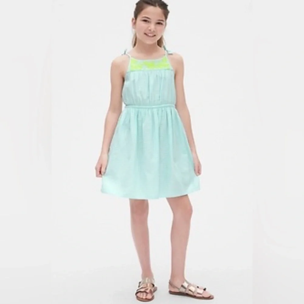 Nwt Gap Kids Embroidered Tassel Fit and Flare Dress size XXL plus